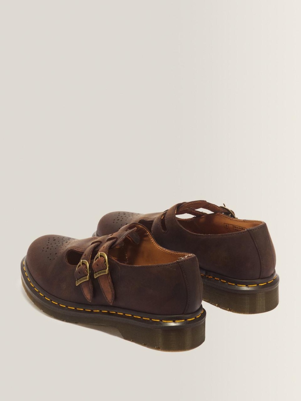Dr. Martens Brown Double-Strap Leather Mary Jane Shoes - Picture 2 of 6